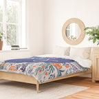 Stay Curious - Navy & Coral Duvet Cover Gallery Image 2