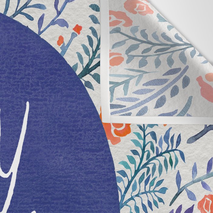 Stay Curious - Navy & Coral Wall Tapestry Gallery Image 3