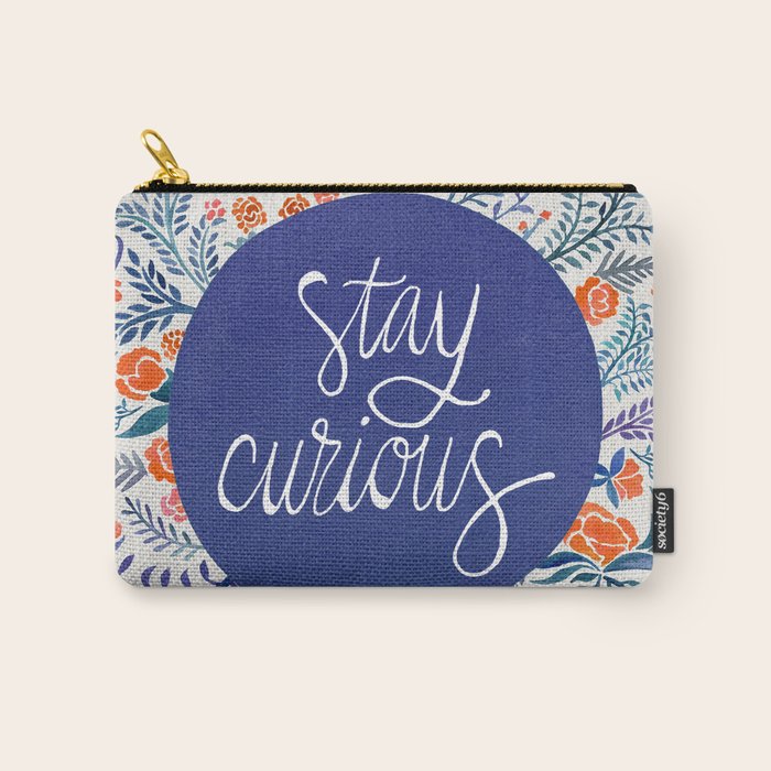 Stay Curious - Navy & Coral Carry All Pouch Gallery Image 1