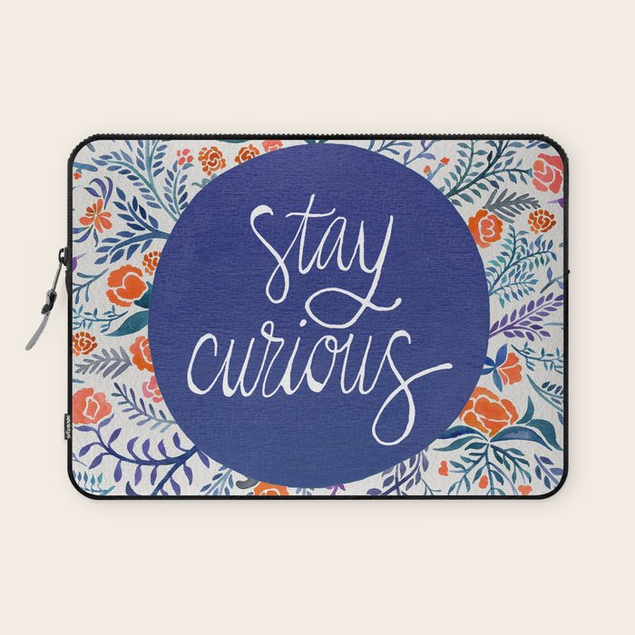 Stay Curious - Navy & Coral Laptop Sleeve Gallery Image 1