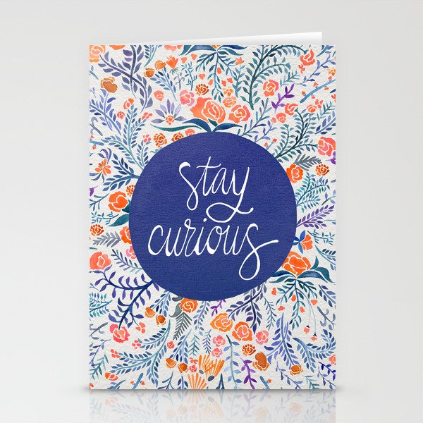 Stay Curious - Navy & Coral Stationery Card Gallery Image 1