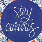 Stay Curious - Navy & Coral Coffee Mug Gallery Image 2