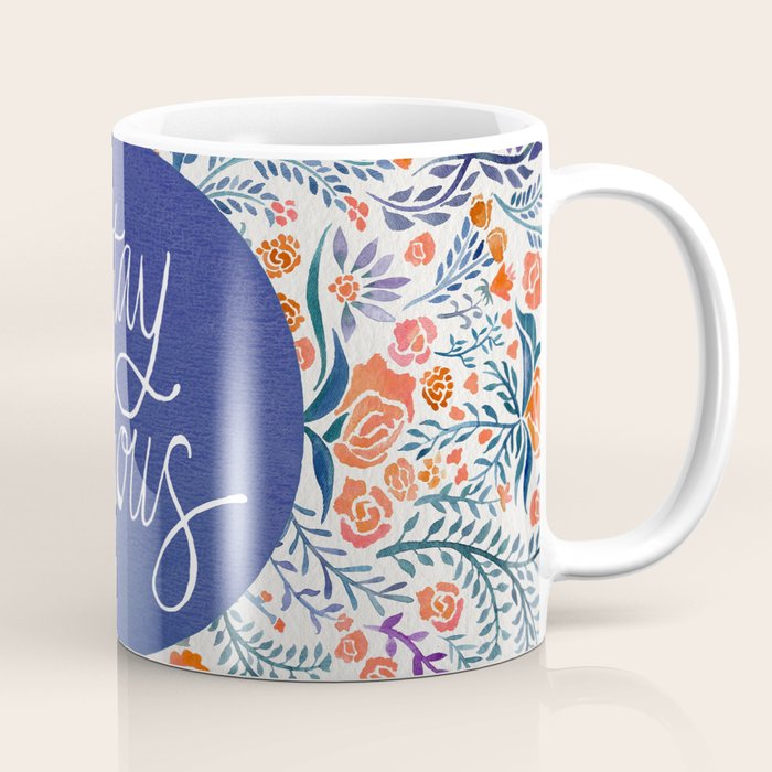 Stay Curious - Navy & Coral Coffee Mug Gallery Image 1