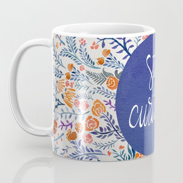Stay Curious - Navy & Coral Coffee Mug Gallery Image 3