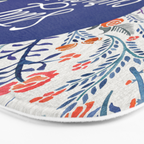 Stay Curious - Navy & Coral Bath Mat Gallery Image 3