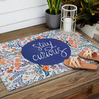 Stay Curious - Navy & Coral Outdoor Rug Gallery Image 2