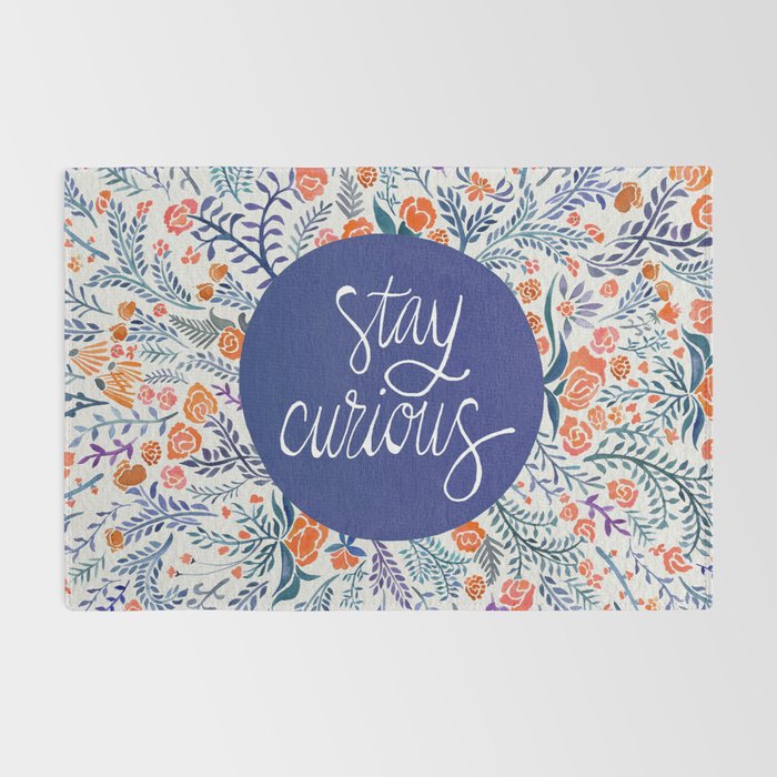 Stay Curious - Navy & Coral Rug Gallery Image 2