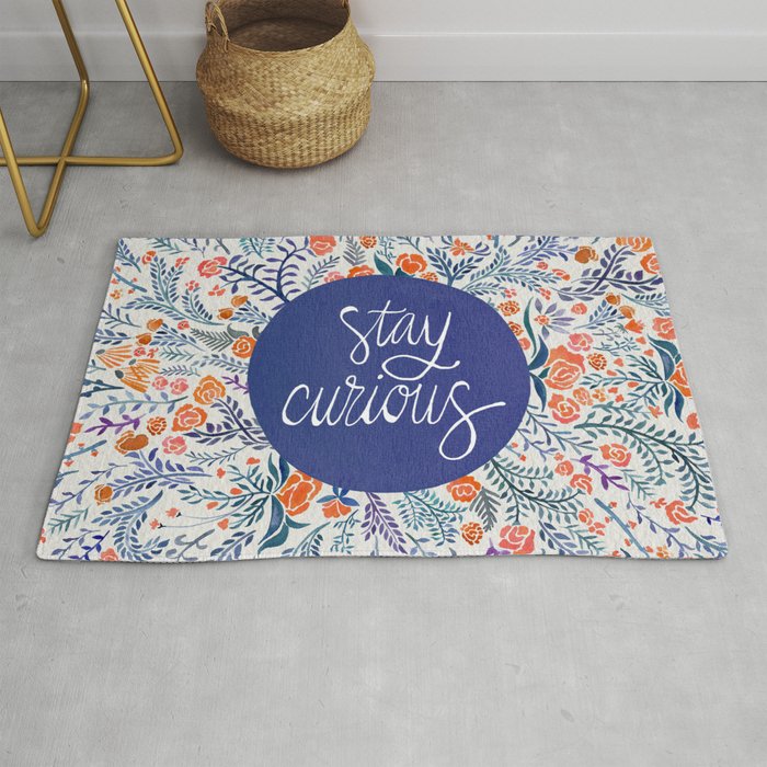 Stay Curious - Navy & Coral Rug Gallery Image 1