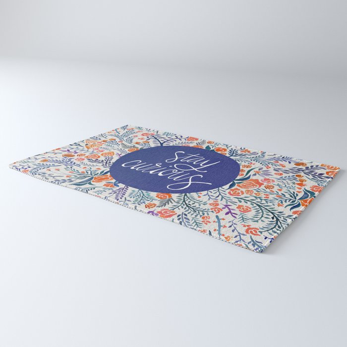 Stay Curious - Navy & Coral Rug Gallery Image 3