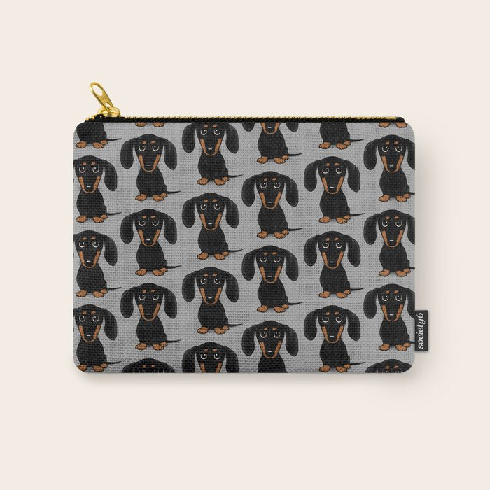 Black and Tan Dachshund | Cute Cartoon Wiener Dog Carry All Pouch Gallery Image 1