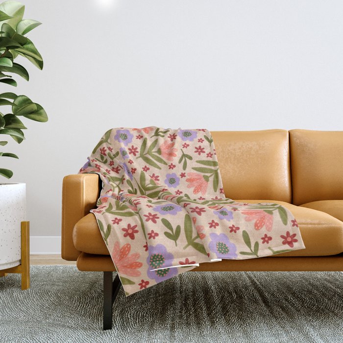Sweet Floral  Throw Blanket Gallery Image 1