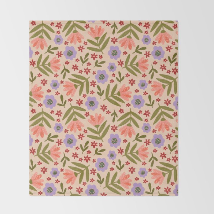 Sweet Floral  Throw Blanket Gallery Image 2