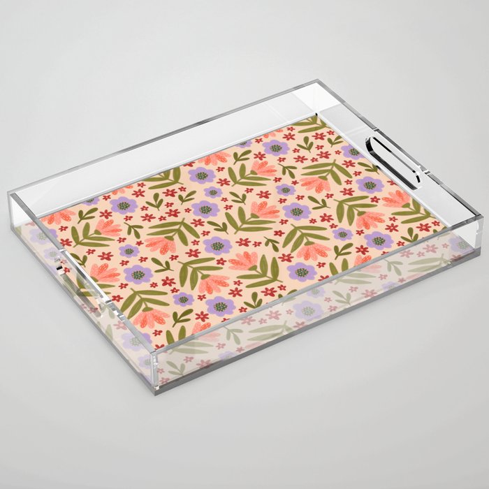 Sweet Floral  Acrylic Tray Gallery Image 1
