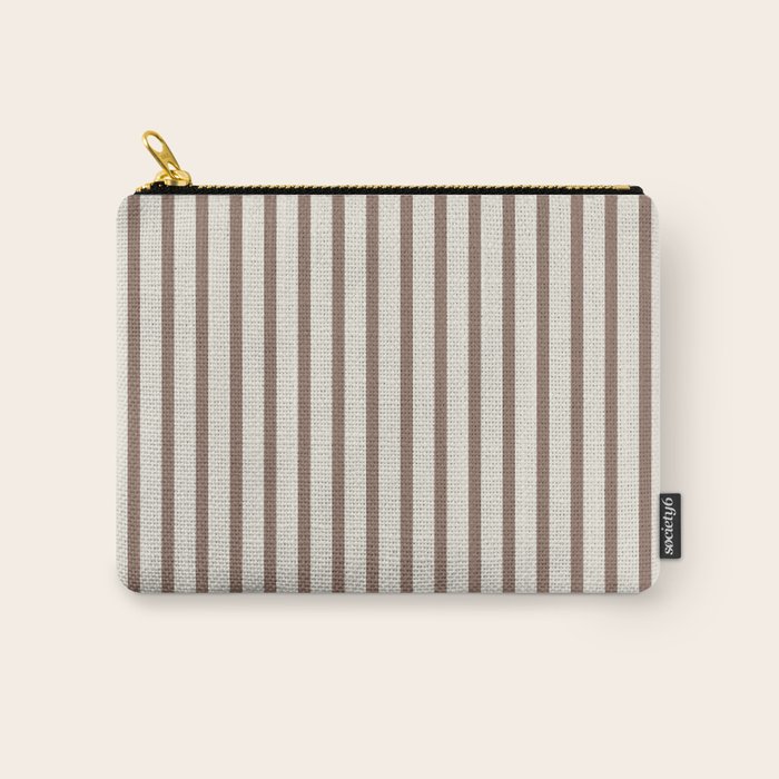 Brown And Cream Striped Carry All Pouch Gallery Image 1