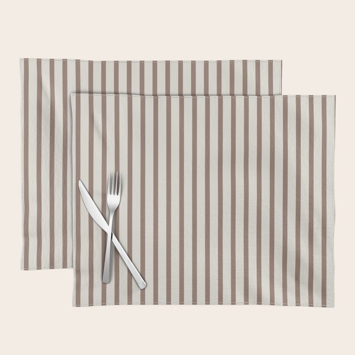 Brown And Cream Striped Placemat Gallery Image 1
