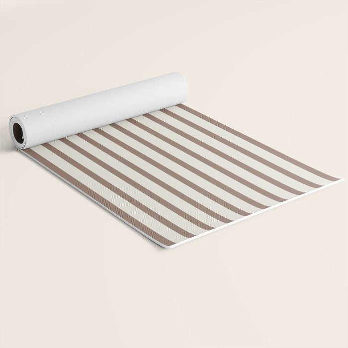 Brown And Cream Striped Yoga Mat Gallery Image 2