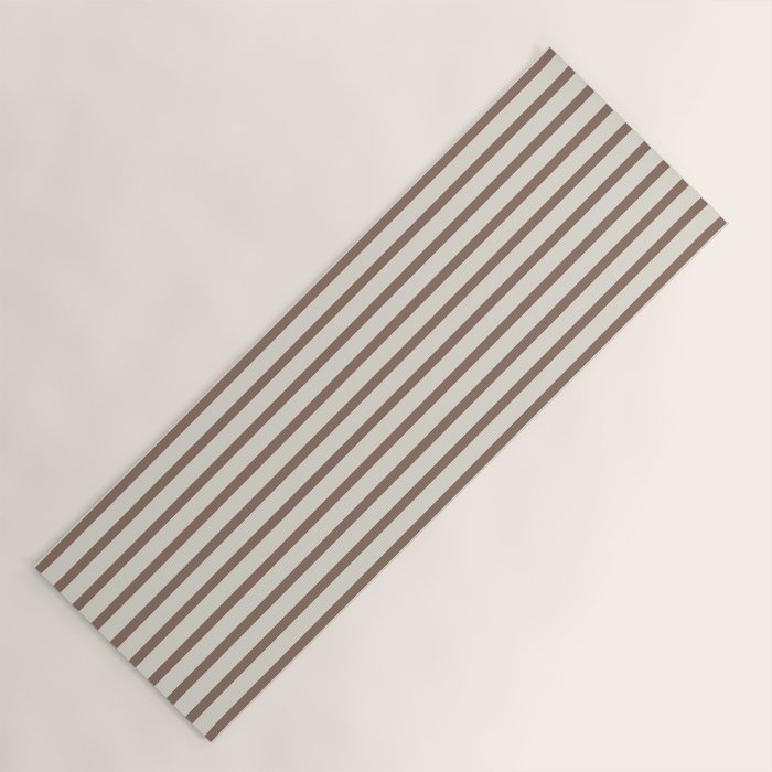 Brown And Cream Striped Yoga Mat Gallery Image 1