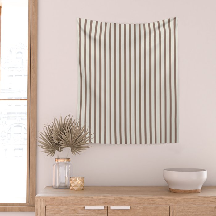 Brown And Cream Striped Wall Tapestry Gallery Image 2