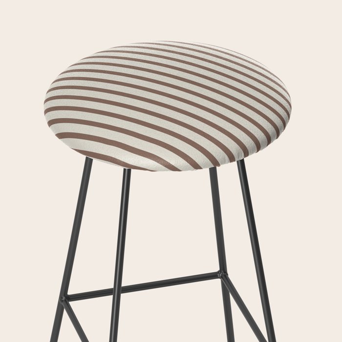 Brown And Cream Striped Stool Gallery Image 2