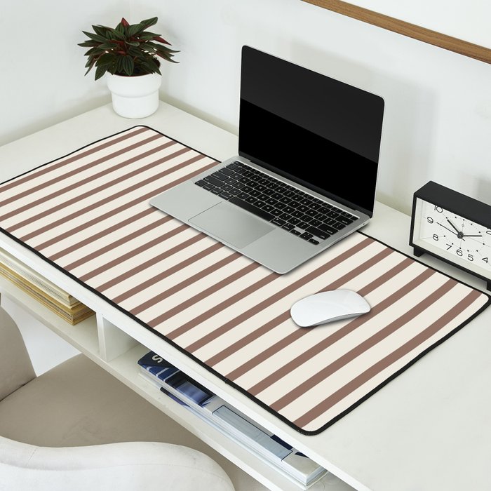 Brown And Cream Striped Desk Mat Gallery Image 2