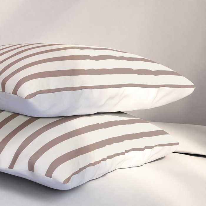 Brown And Cream Striped Pillow Sham Gallery Image 3
