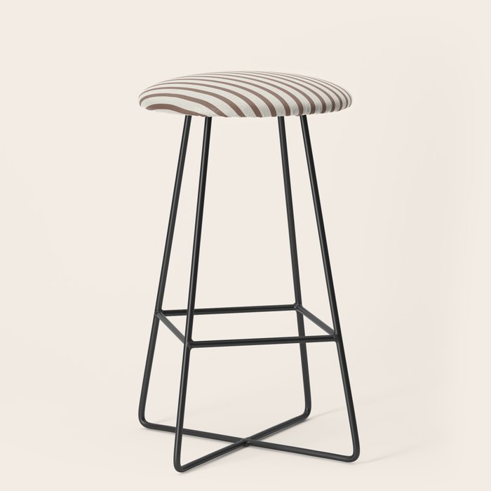 Brown And Cream Striped Stool Gallery Image 1