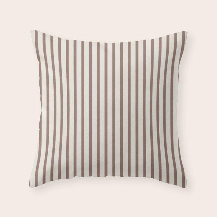 Brown And Cream Striped Throw Pillow Gallery Image 1