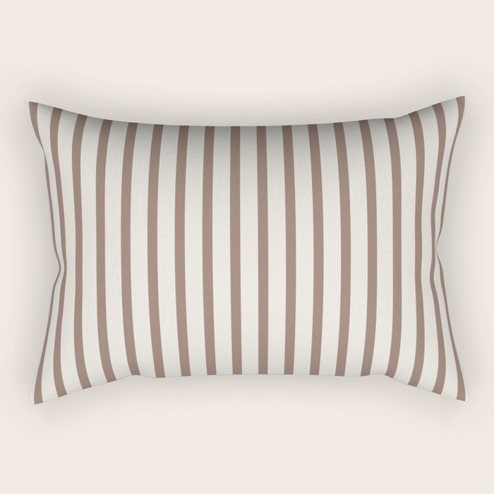 Brown And Cream Striped Rectangular Pillow Gallery Image 2