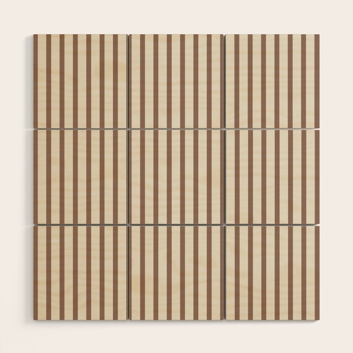 Brown And Cream Striped Wood Wall Art Gallery Image 1