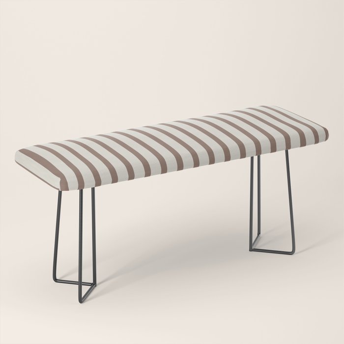 Brown And Cream Striped Bench Gallery Image 1