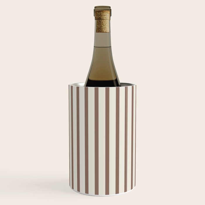Brown And Cream Striped Wine Chiller Gallery Image 1