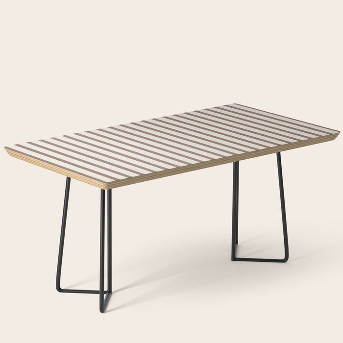 Brown And Cream Striped Coffee Table Gallery Image 1
