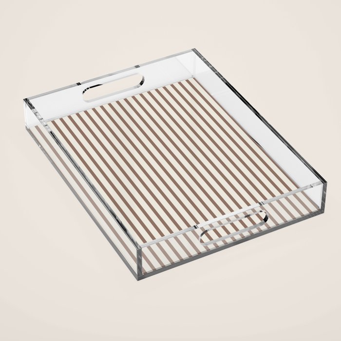 Brown And Cream Striped Acrylic Tray Gallery Image 1