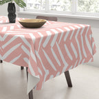 Pink, Boho, Abstract, Herringbone Pattern Tablecloth Gallery Image 3