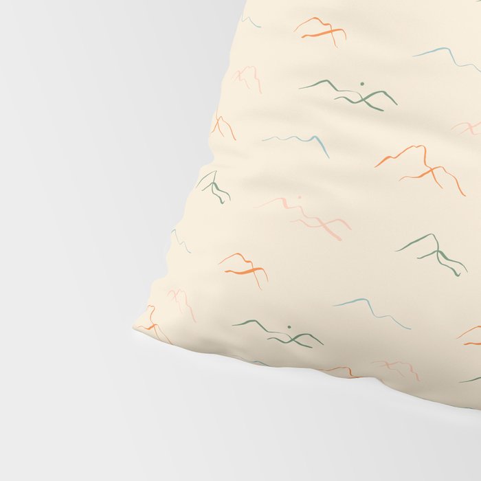 Hand drawn mountain landscape doodle pattern Pillow Sham Gallery Image 4