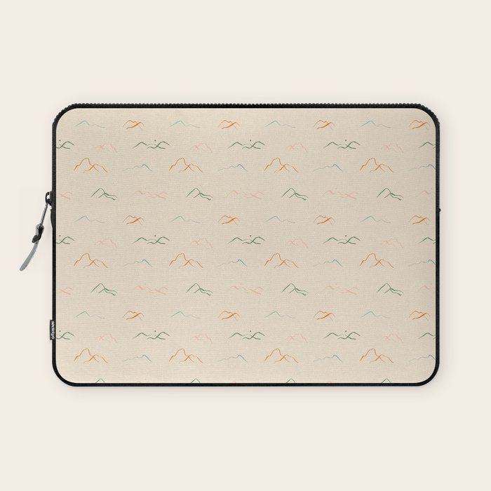 Hand drawn mountain landscape doodle pattern Laptop Sleeve Gallery Image 1