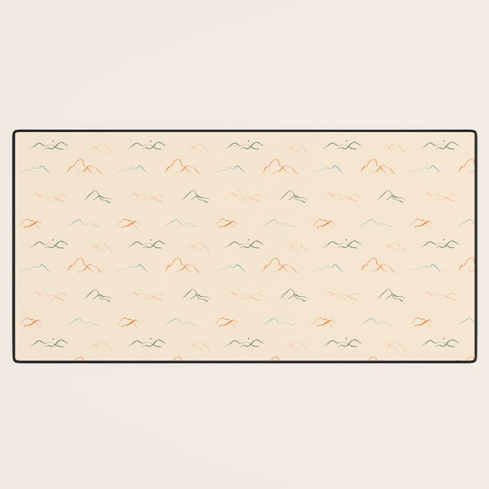 Hand drawn mountain landscape doodle pattern Desk Mat Gallery Image 3