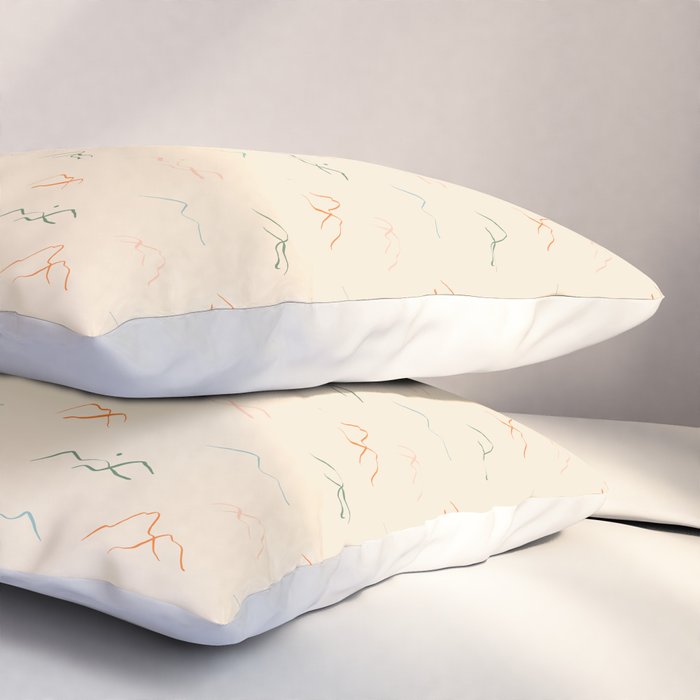 Hand drawn mountain landscape doodle pattern Pillow Sham Gallery Image 3
