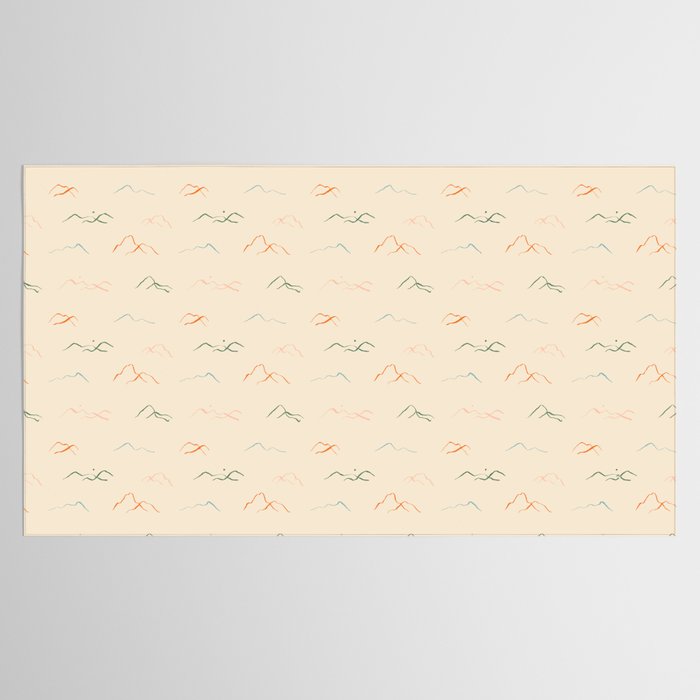 Hand drawn mountain landscape doodle pattern Tablecloth Gallery Image 2