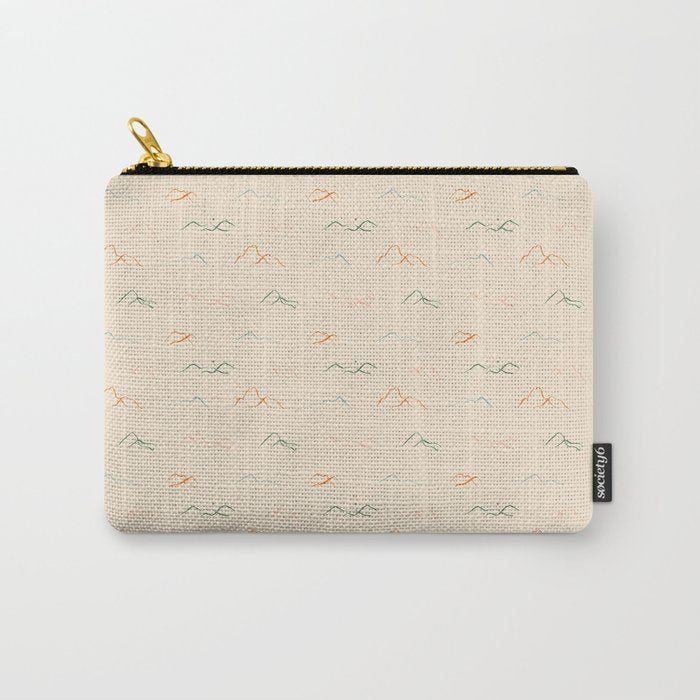 Hand drawn mountain landscape doodle pattern Carry All Pouch Gallery Image 1