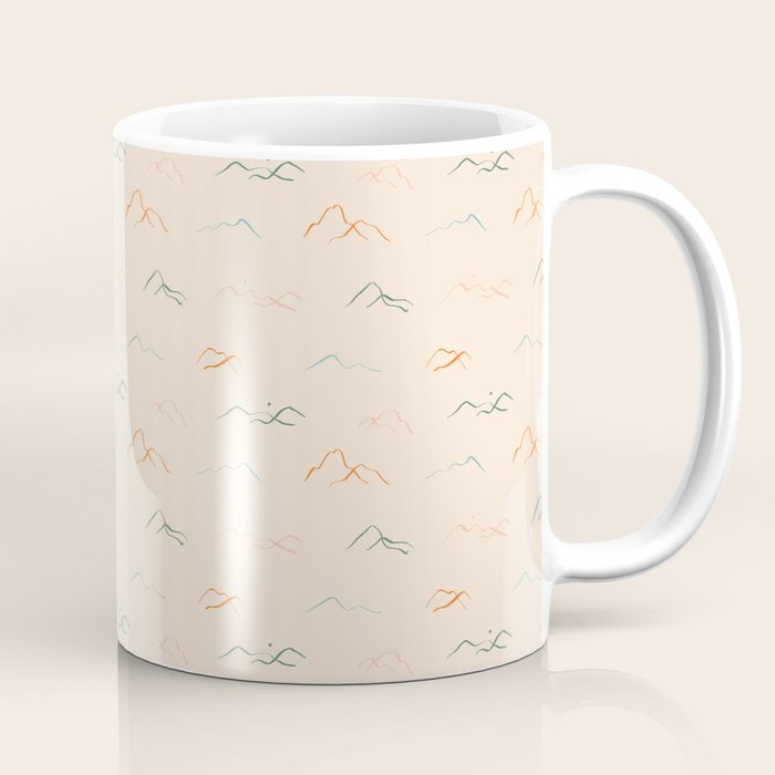 Hand drawn mountain landscape doodle pattern Coffee Mug Gallery Image 1