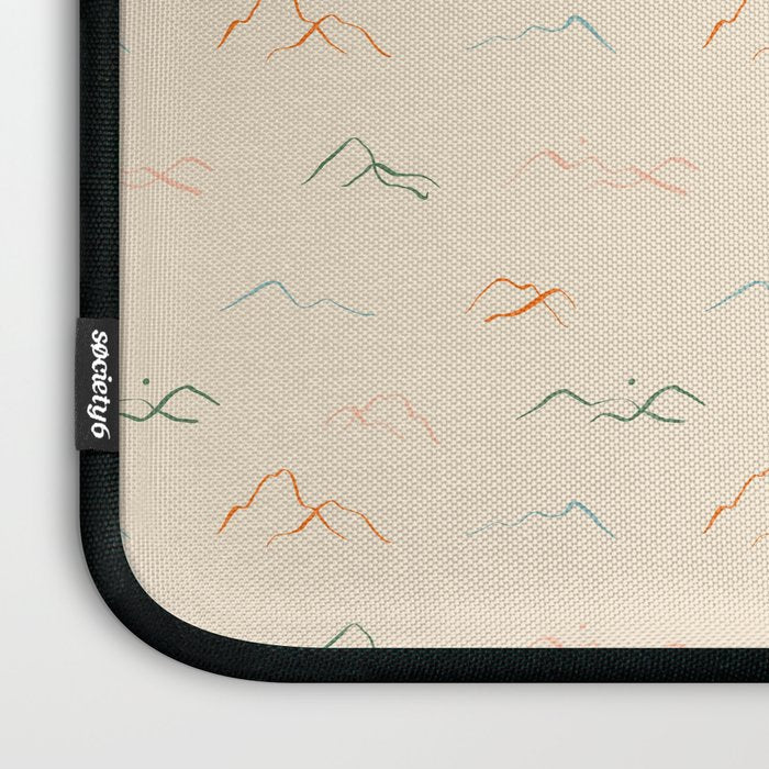 Hand drawn mountain landscape doodle pattern Laptop Sleeve Gallery Image 3