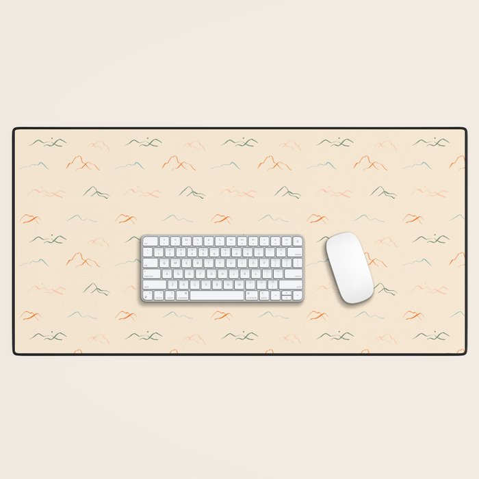 Hand drawn mountain landscape doodle pattern Desk Mat Gallery Image 1