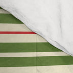 Christmas Stripes Retro Holiday Stripe Pattern in Xmas Green Red Cream  Comforter Gallery Image 4