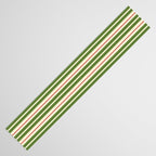 Christmas Stripes Retro Holiday Stripe Pattern in Xmas Green Red Cream  Table Runner Gallery Image 3