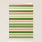 Christmas Stripes Retro Holiday Stripe Pattern in Xmas Green Red Cream  Stationery Card Gallery Image 2