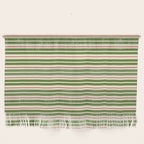 Christmas Stripes Retro Holiday Stripe Pattern in Xmas Green Red Cream  Wall Hanging Gallery Image 1