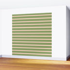 Christmas Stripes Retro Holiday Stripe Pattern in Xmas Green Red Cream  Wall Mural Gallery Image 2