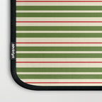 Christmas Stripes Retro Holiday Stripe Pattern in Xmas Green Red Cream  Laptop Sleeve Gallery Image 3