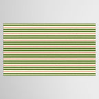 Christmas Stripes Retro Holiday Stripe Pattern in Xmas Green Red Cream  Tablecloth Gallery Image 2